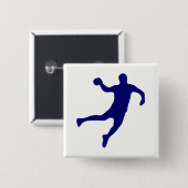 Handball Silhouette Vierkante Button 5,1 Cm (Voorkant /achterkant)