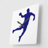Handball Silhouette Vierkante Klok (Hoek)