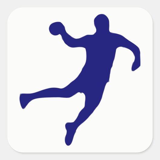 Handball Silhouette Vierkante Sticker (Voorkant)