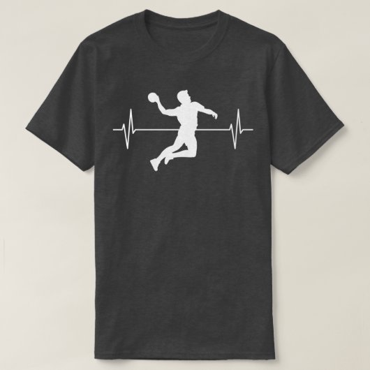 Handball Sports Handball Player ECG Line Gift Idee T-shirt (Design voorkant)