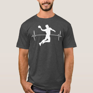 Handball Sports Handball Player ECG Line Gift Idee T-shirt
