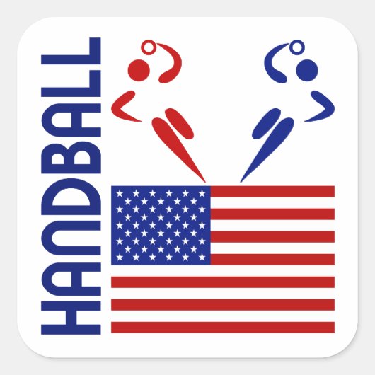 Handball Verenigde Staten Vierkante Sticker (Voorkant)