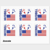 Handball Verenigde Staten Vierkante Sticker (Vel)