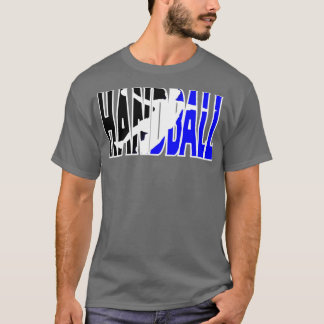 Handballetters met afbeelding op de achtergrond t-shirt