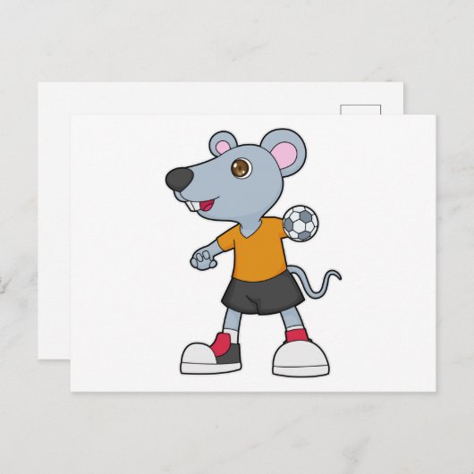 Handbalspeler Handbal Muis Briefkaart (Voorkant / Achterkant)