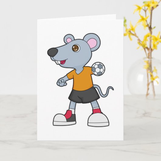 Handbalspeler Handbal Muis Kaart (Gele Bloem)