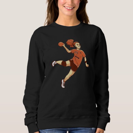 Handbalspeler Handbal Uitrusting Handbal Meisje Trui (Voorkant)