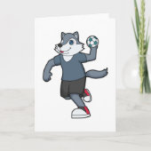 Handbalspeler Handbal Wolf Kaart (Voorkant)