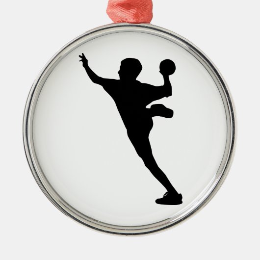 handbalspeler metalen ornament (Voorkant)