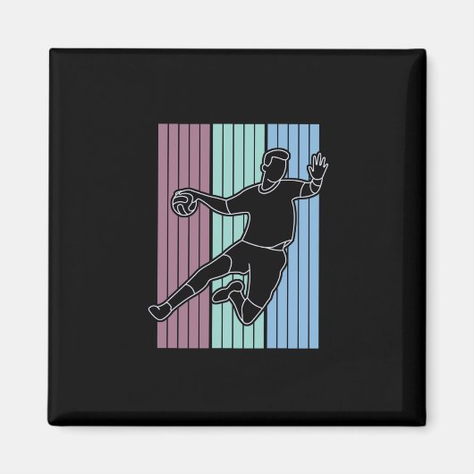Handbalspeler Retro Magneet (Voorkant)