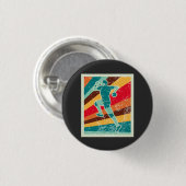 Handbalspeler Retro Ronde Button 3,2 Cm (Voorkant /achterkant)