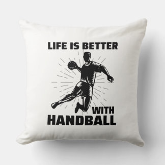 Handbalspeler Sport Team Handballer Funny Gezegde Kussen