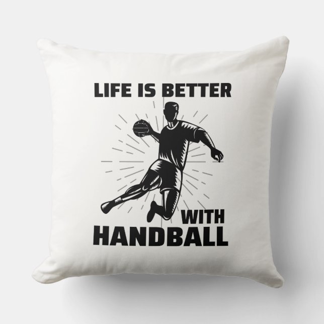 Handbalspeler Sport Team Handballer Funny Gezegde Kussen (Voorkant)