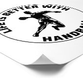 Handbalspeler Sport Team Handballer Funny Gezegde Poster (Hoek)