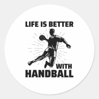 Handbalspeler Sport Team Handballer Funny Gezegde Ronde Sticker
