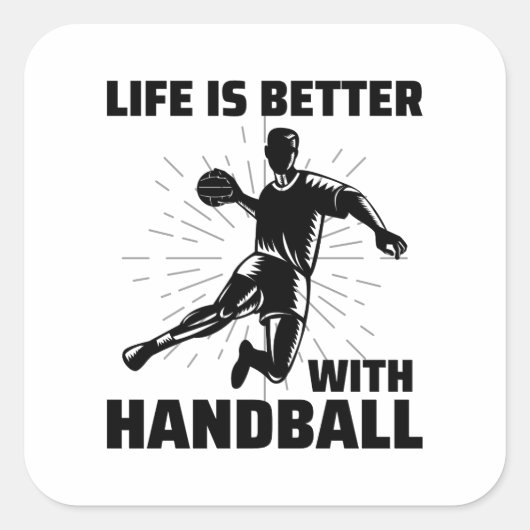 Handbalspeler Sport Team Handballer Funny Gezegde Vierkante Sticker (Voorkant)