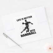 Handbalspeler Sport Team Handballer Funny Gezegde Vierkante Sticker (Envelop)