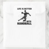 Handbalspeler Sport Team Handballer Funny Gezegde Vierkante Sticker (Tas)