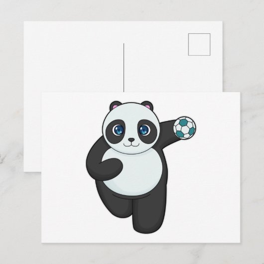 Handbalspeler van de Panda Handbal Briefkaart (Voorkant / Achterkant)