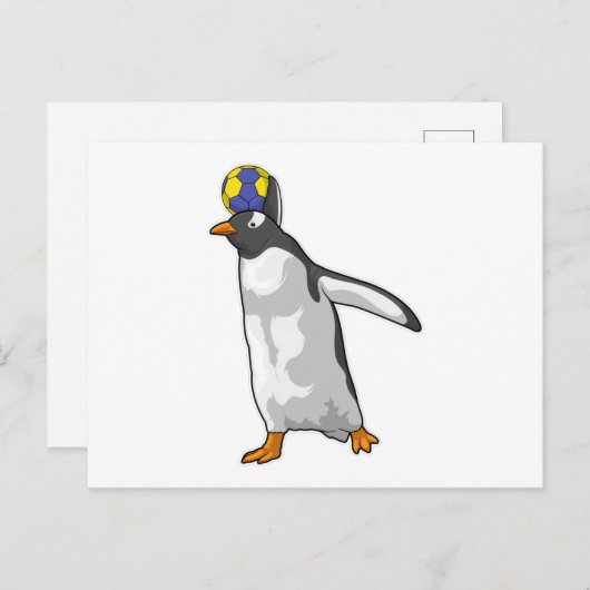 Handbalspeler van Penguin Handbal Briefkaart (Voorkant / Achterkant)