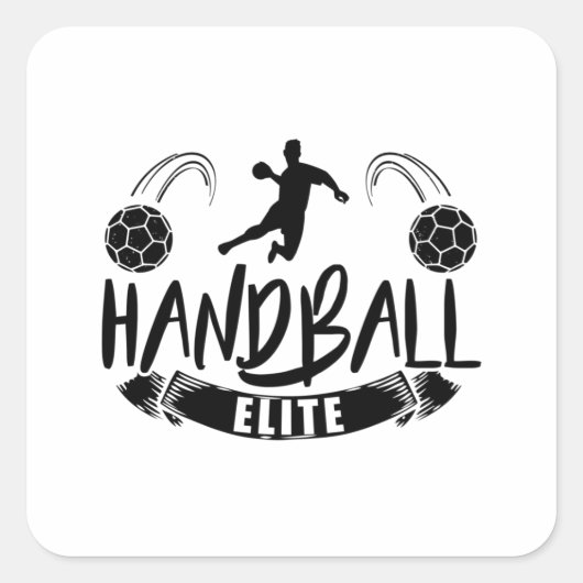 Handbalteam | Handbalspelers Sport Trainer Vierkante Sticker (Voorkant)