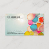 Handbedekking met meerkleurige ballonnen visitekaartje (Achterkant)