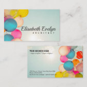 Handbedekking met meerkleurige ballonnen visitekaartje (Voorkant / Achterkant)