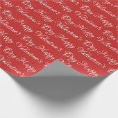 Handbedekking rode en witte Valentijnsdag Cadeaupapier (Hoek)