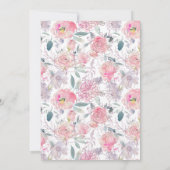 Handbedekte Waterverf Doodle Floral Wedding Kaart (Achterkant)