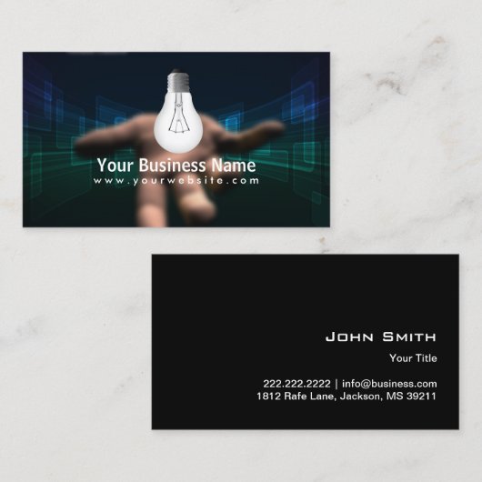 Handbediend licht donker visitekaartje (Voorkant / Achterkant)