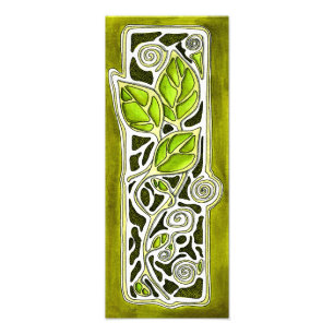 Handbediende bladeren in groen foto afdruk