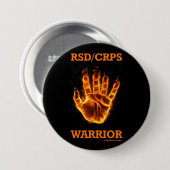 Handbediende/Flames...RSD/CRPS Ronde Button 7,6 Cm (Voorkant /achterkant)