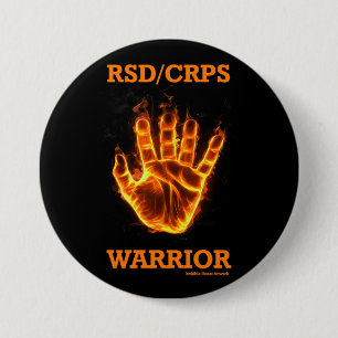 Handbediende/Flames...RSD/CRPS Ronde Button 7,6 Cm
