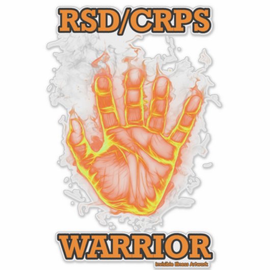 Handbediende/Flames...RSD/CRPS Sticker (Voorkant)