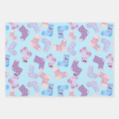 Handbediende gebreide Sokken Vertoonden Patroonbla Inpakpapier Vel (Voorkant 3)