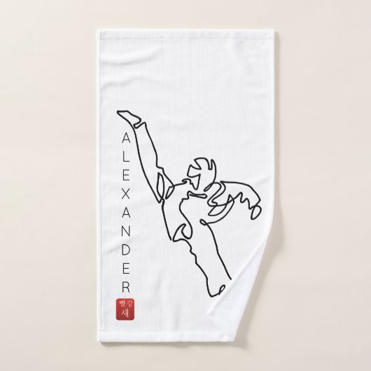 Handbediende handdoeken TAEKWONDO DWICHAGI back ki (Handdoek)