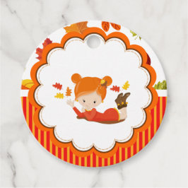 Handbediende herfst Schattig-Girl Favor Tags Bedankjes Labels