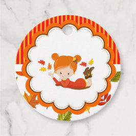 Handbediende herfst Schattig-Girl Favor Tags Bedankjes Labels