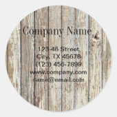 handbediende houtkorrelconstructie ronde sticker (Voorkant)