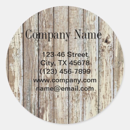 handbediende houtkorrelconstructie ronde sticker (Voorkant)