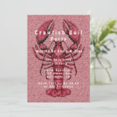 Handbediende krawfish boil party kaart (Staand voorkant)