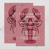 Handbediende krawfish boil party kaart (Voorkant / Achterkant)