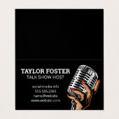 Handbediende microfoon | Zanger | Radio Host Visitekaartje (Buitenkant ongevouwen)