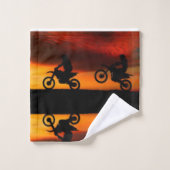Handbediende motorfiets bad handdoek (Wasdoekje)