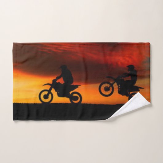 Handbediende motorfiets bad handdoek (Handdoek)