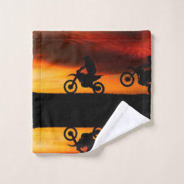 Handbediende motorfiets bad handdoek