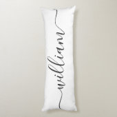 Handbediende NAAM Witte Zwart Manuscript Omkeerbaa Lichaamskussen (Achterkant (Verticaal))