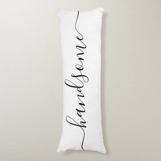 Handbediende NAAM Witte Zwart Manuscript Omkeerbaa Lichaamskussen (Voorkant Verticaal)