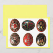 Handbediende Oekraïense paaseieren, aanpasbaar Feestdagenkaart (Voorkant / Achterkant)