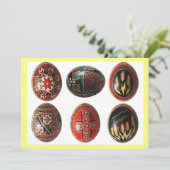 Handbediende Oekraïense paaseieren, aanpasbaar Feestdagenkaart (Staand voorkant)